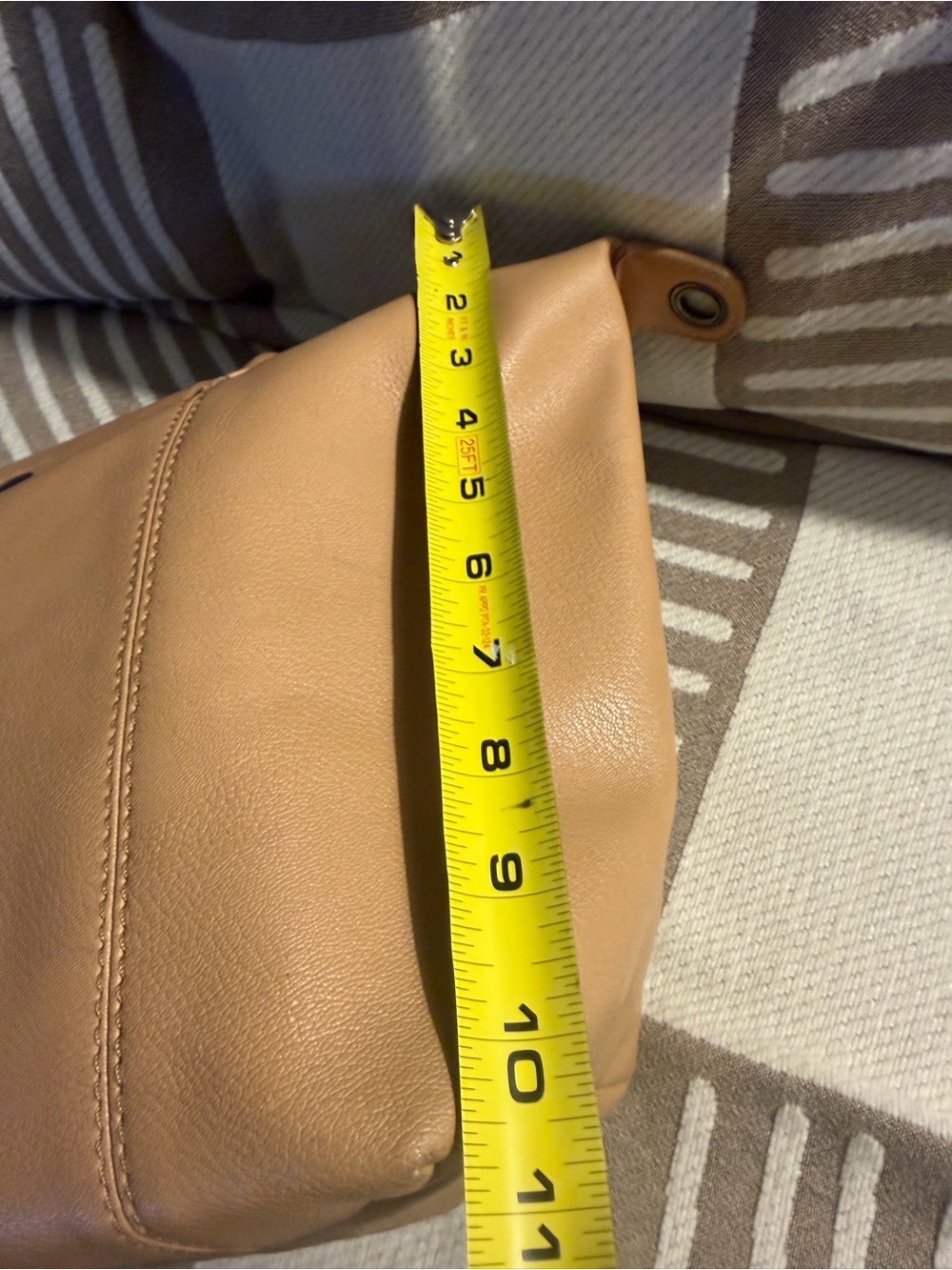 Longchamp Tan Leather Tote with Top Handles - Picture 7 of 8